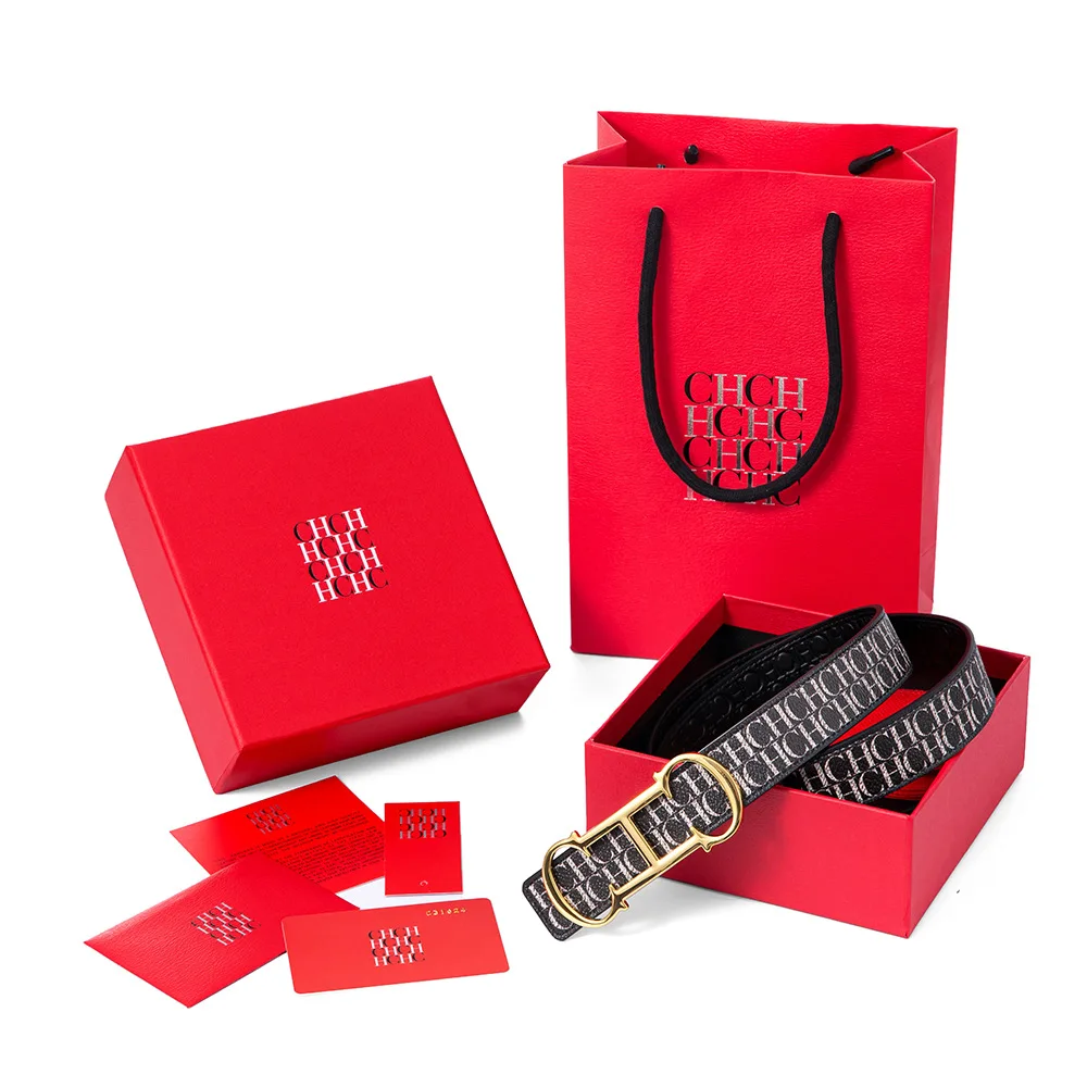 CH Women's Reversible Belt Gift Set, Elegant Alphabet Pattern Waist Belt, Premium Quality Stylish Belt