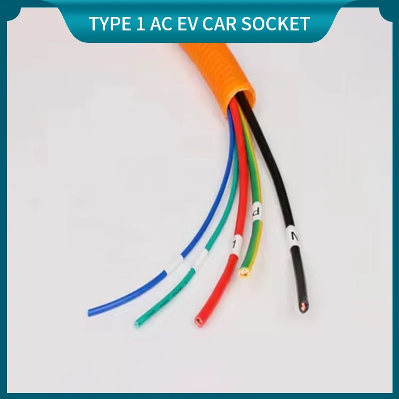 Разъем EVONIC Type 1, водонепроницаемый, 16 А, 32 А, SAE J1772, тип 1, розетка для зарядки электромобиля переменного тока с кабелем 0,5 м/1 м EVSE