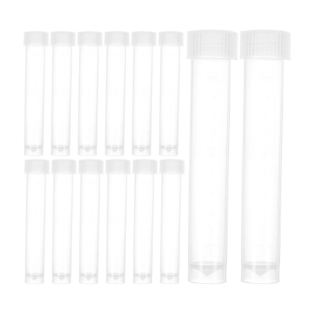 20 قطعة من أنابيب الاختبار البلاستيكية الشفافة مع قبعات متينة ومتينة للتجارب العلمية ونباتات تخزين أخذ العينات