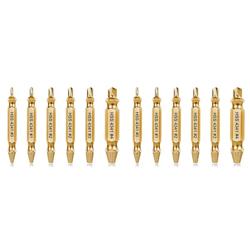 

New Shown-12PC Damaged Screw Extractor Kit,Stripped Screw Extractor Set For Easily And Quickly Remover Common Sizes Of Broken To