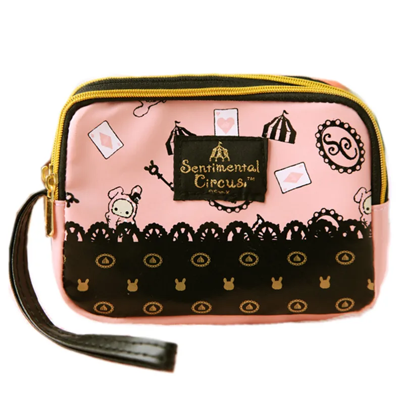 

New Kawaii Cute Anime Sentimental Circus Girls Children PU Coin Purse Small Wallets Make-up Cosmetics Bags For Women