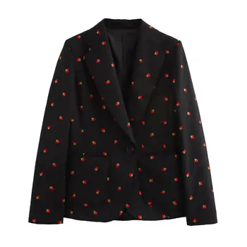 Tangada 2024 Yeni Kadın Nakış Blazer Ceket Uzun Kollu Kadın Ceket QD0189