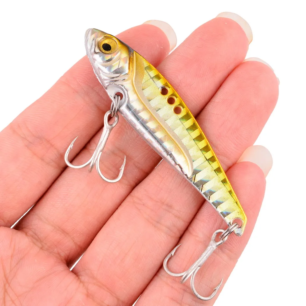 12pcs VIB Fishing Lure 7g -  25g Metal Jig Sinking Spinning Blade Cast Treble Hooks VIBRATION Tackle Vibetion Artificial Bait