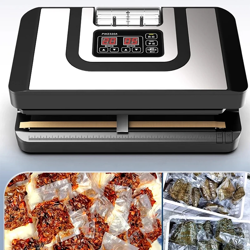 

90 KPa Vacuum Sealer PWZ320A Commercial Sealer Packaging Machine for Dry and Wet Foods Sealing Machine for Fresh Meat