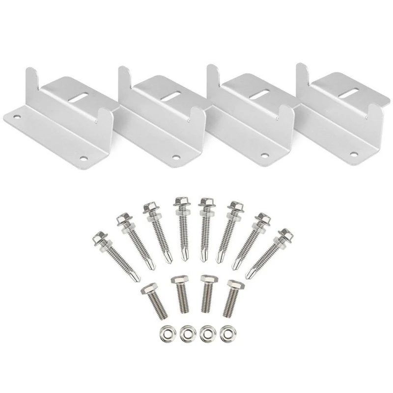 4Pcs Solar Panel Mounting Brackets with & Bolts Set Roof Solar Panel Holder Dropship