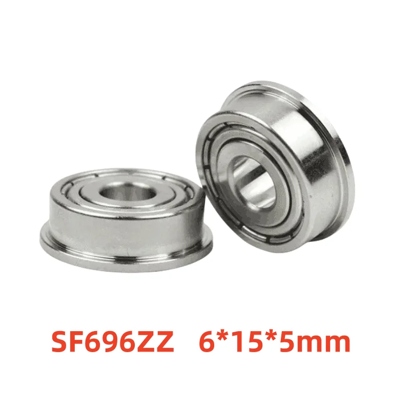 

50pcs stainless steel Flanged bearing SF696ZZ 6*15*5mm miniature flange deep groove ball bearings SF696 -2Z 6x15x5 mm