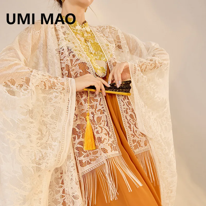 

UMI MAO New Chinese Style Jacket Trend Tassel Loose Top Summer New Light Luxury Outerwear Hollow Out Shawl Cardigan Coat