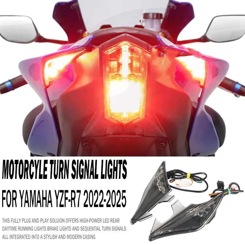 Motorcycle accessories For yamaha r7 lights LED Turn Signal Light YZFR7 Tailght Rear Tail Lights Brake Taillight 2022-2025 2024