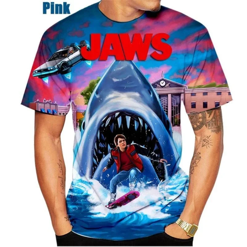 2023 Men/Women Shark 3D Print T Shirt Horror Movie Jaws Tshirt  Hip Hop Streetwear Tee Cool Clothes Tops