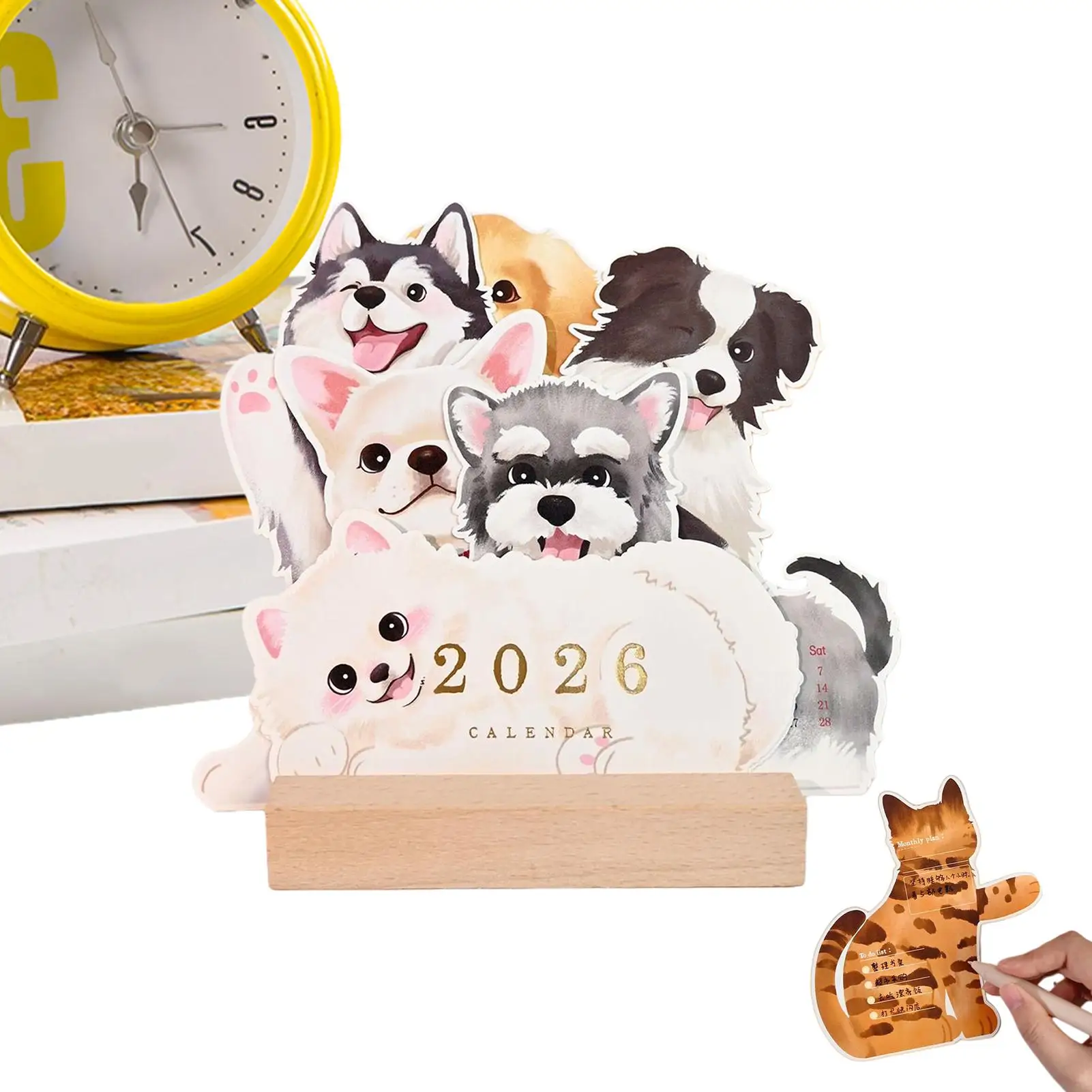 

Календарь-планировщик для собак, ежемесячный с пространством для письма, двусторонний дизайн с 12 карточками для щенков, забавный календарь для детей, взрослых, семейная работа