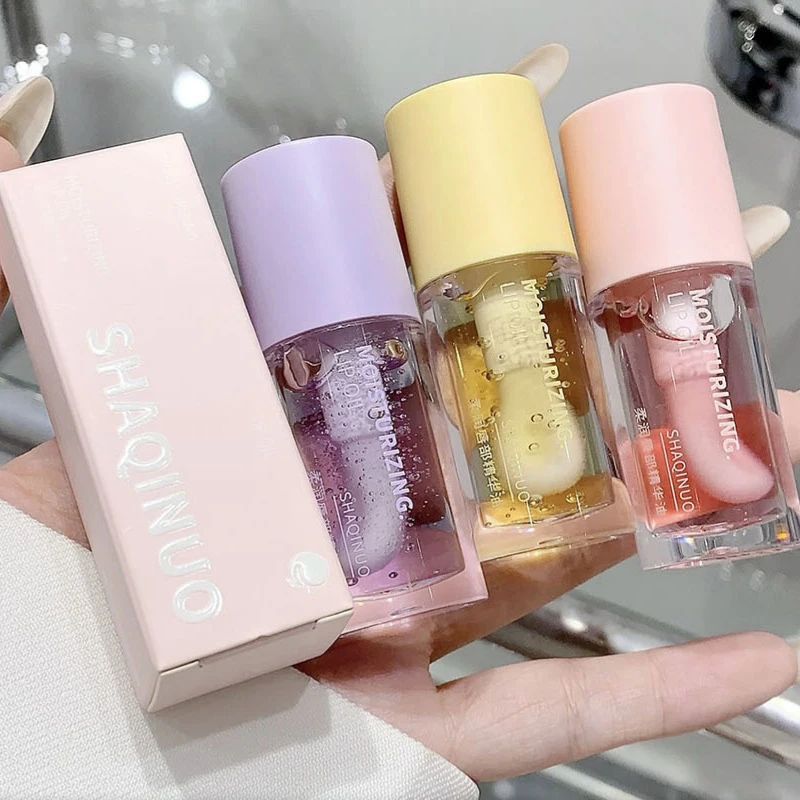 Lip Moisturizing Essence Oil Hydrating Lip Care Oil Reduce Dry Lines Plump Smooth Lips Long Lasting Nourishing Lip Gloss for Dry
