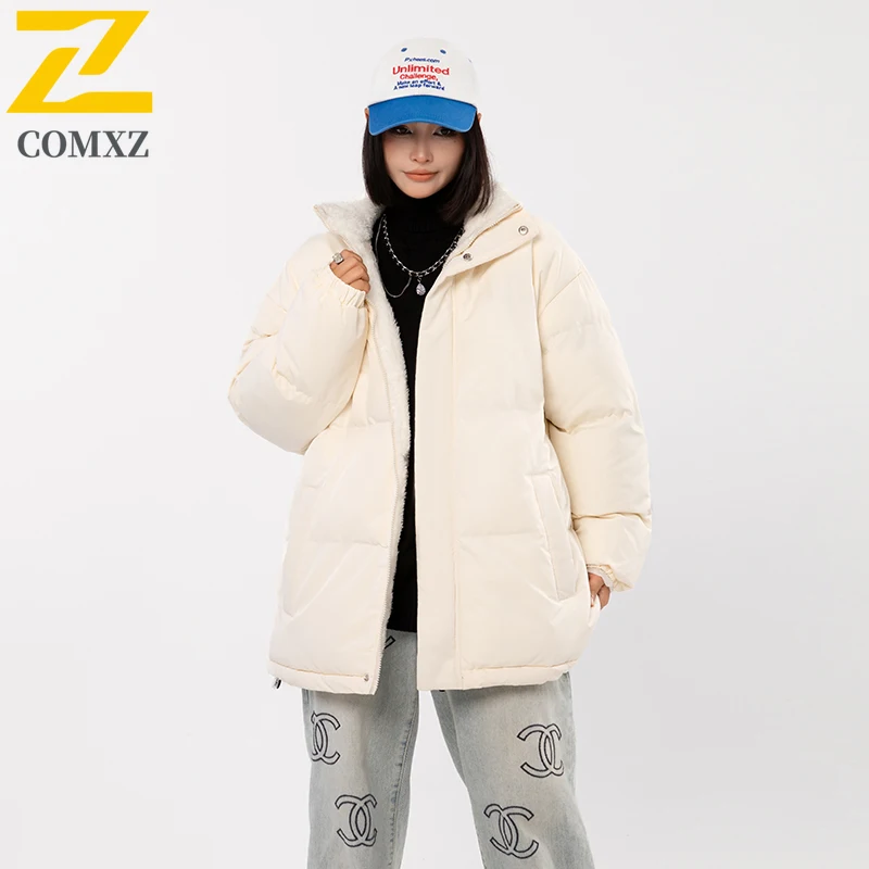 

Мужское короткое пальто-парка, ветрозащитная флисовая подкладка, утолщенная однотонная куртка для снежного хлеба, теплая лыжная спортивная легкая зимняя куртка