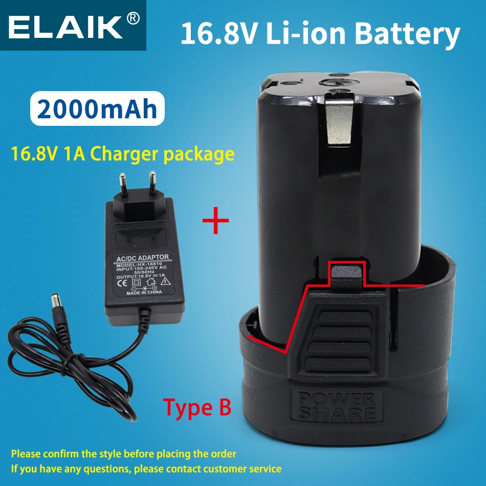 16.8V 2000mAh Rechargeable Lithium Battery Compatible with Angle Grinder Electric Drill Electric Screwdriver Electric Shear - Sp