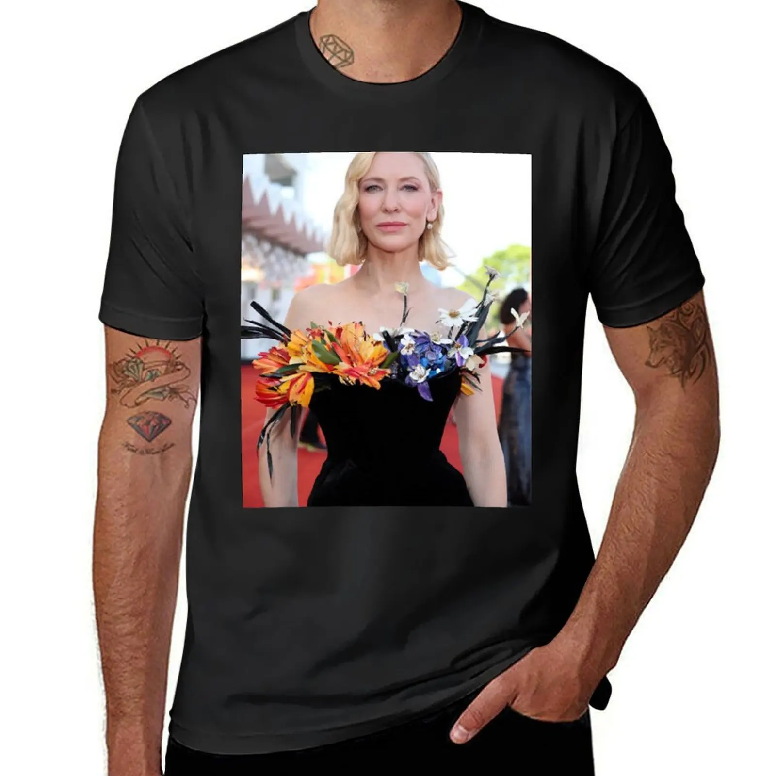 

cate blanchett actress T-Shirt animal prinfor boys plain funny t shirts for men