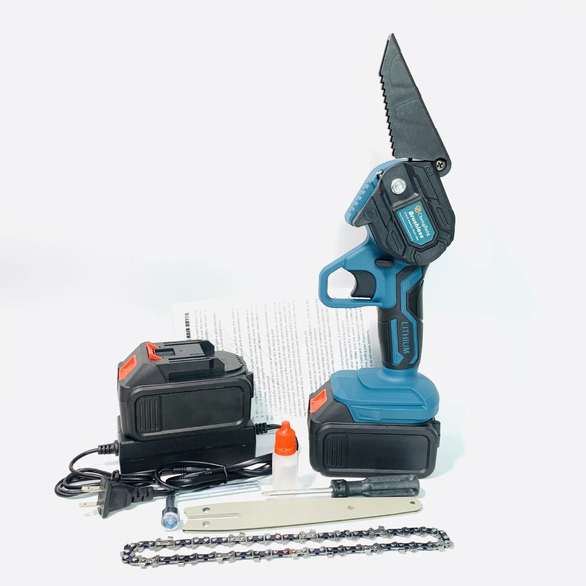 Lithium electric mini chain saw 05foreign trade with 4 inch 6 inch rechargeable outdoor handheld electric saw Makita Battery