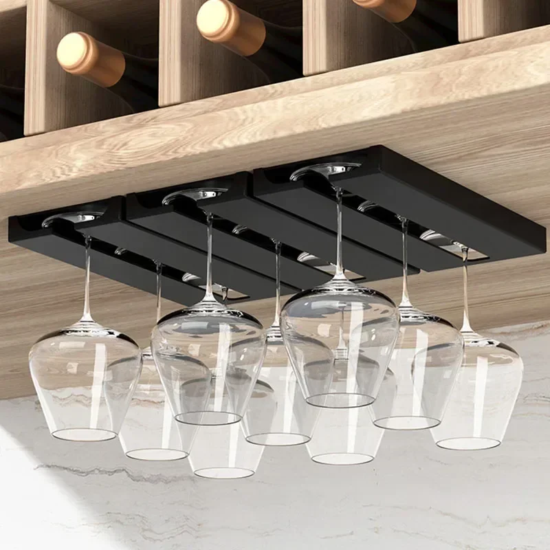 

Hanging Wine Glass Holder Bar Wine Glass Holder Under Shelf Plastic Stemware Rack Glassware Drying Storage Hanger For Kitchen