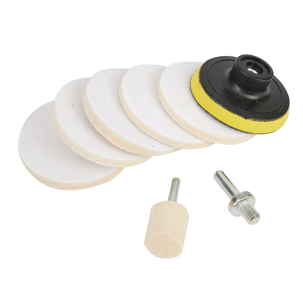 車の傷修理ツールキット,ドリルアダプター付きバッキングパッド,ウールフェルト研磨ホイール,自動車の傷防止