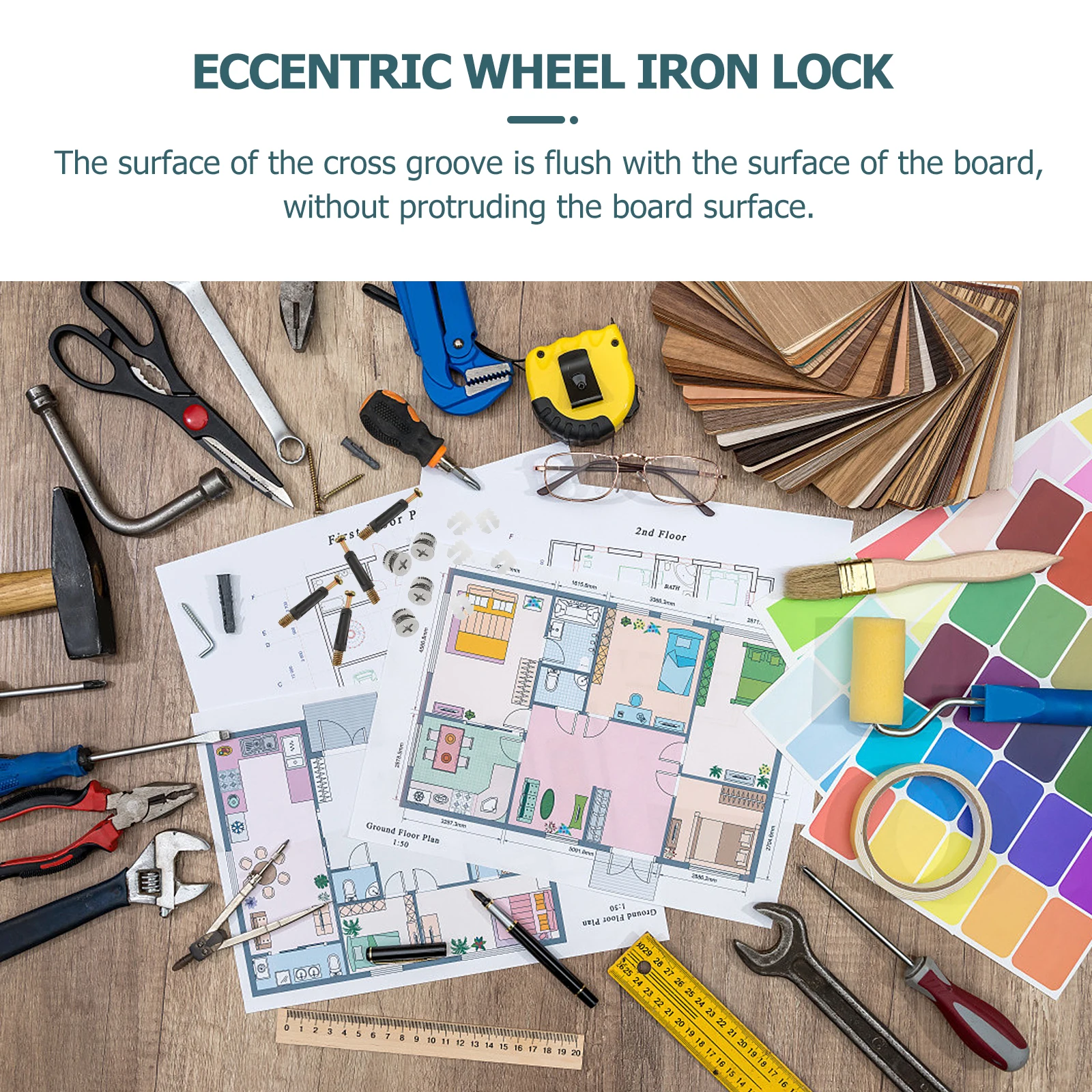 

75Pcs Cam Lock Connectors Zinc Alloy Pre Inserted Nuts Furniture Connecting Fasteners Cabinet Dowel Furniture Side Lock Fittings