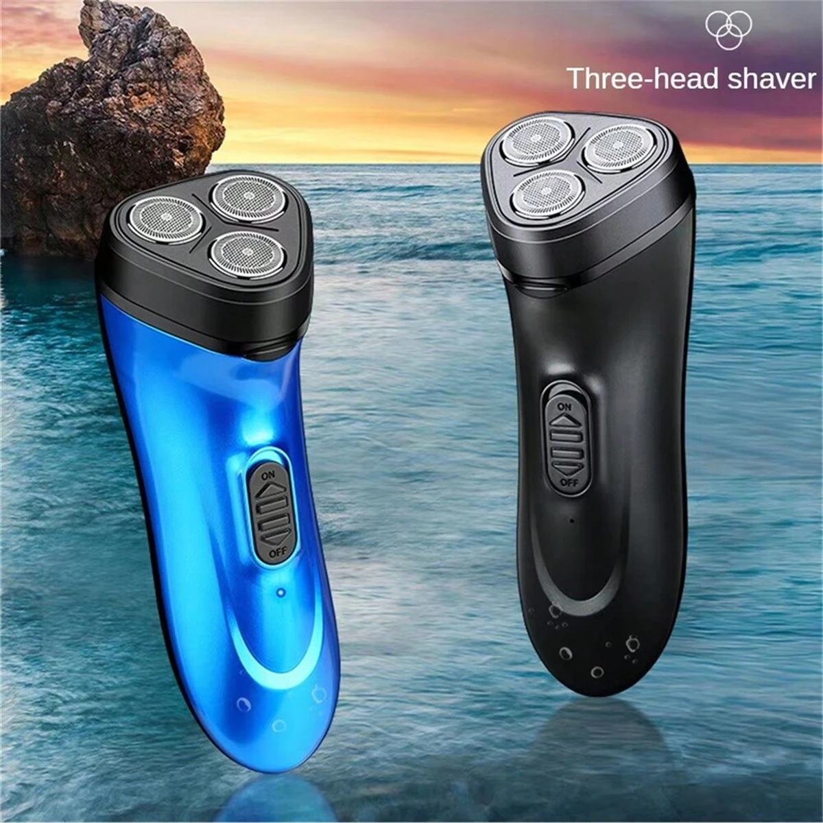 Electric Shaver 3D Floating Razor Washable Rechargeable Electric Razor Triple Blade Beard Trimmer Whole Body Wash USB Travel Cha