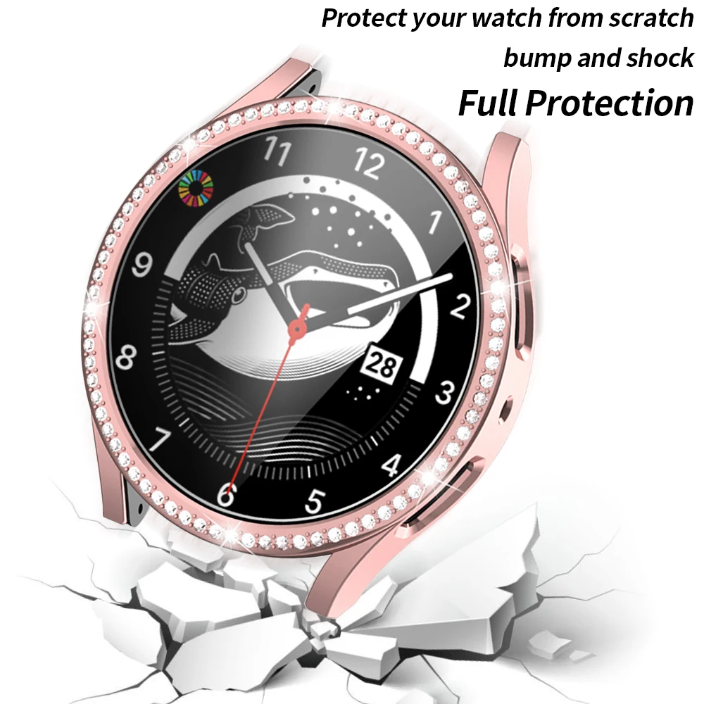 Diamond Glass+Case for Samsung Galaxy Watch 5pro 45mm Screen Protector Bumper Protective for Samsung Galaxy Watch5 40/44mm Cover