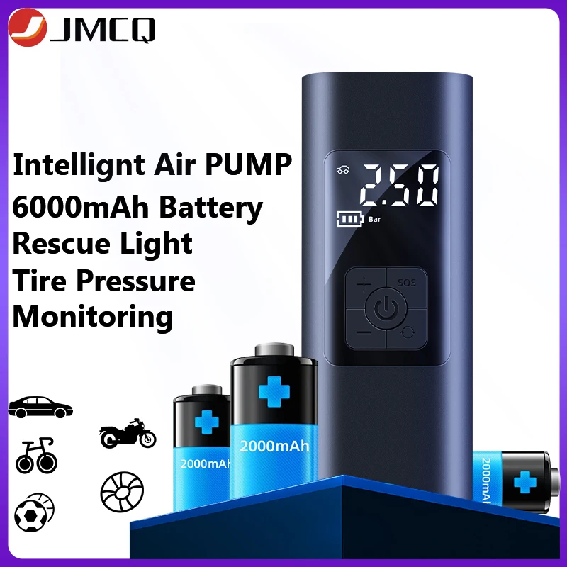 JMCQ Wireless Car Air Compressor Air Pump For Car Motorcycles Bicycle Balls Tire Pressure Monitor With LCD Digital Display ﻿