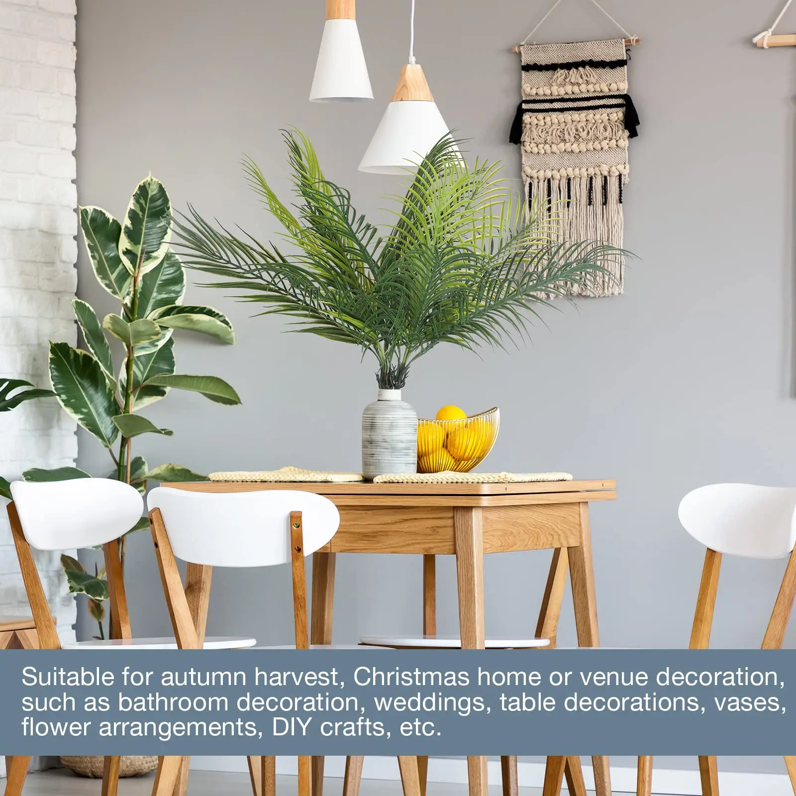 2 Stück künstliche tropische Palmpflanzen aus Kunststoff, Sträucher, Farnblätter, Gras, gefälschte Pflanzenbüsche für Outdoor, Zuhause, Zimmer, Garten, Hof, Dekoration – Detail 2