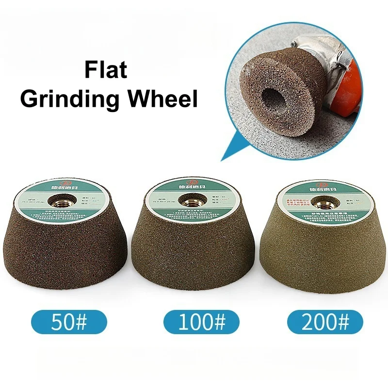 M10 Angle Grinder Grinding Wheel 50/100/200 Grit Flat Polishing Wheel Emery Abrasive Disc for Stone Granite Porcelain Tiles
