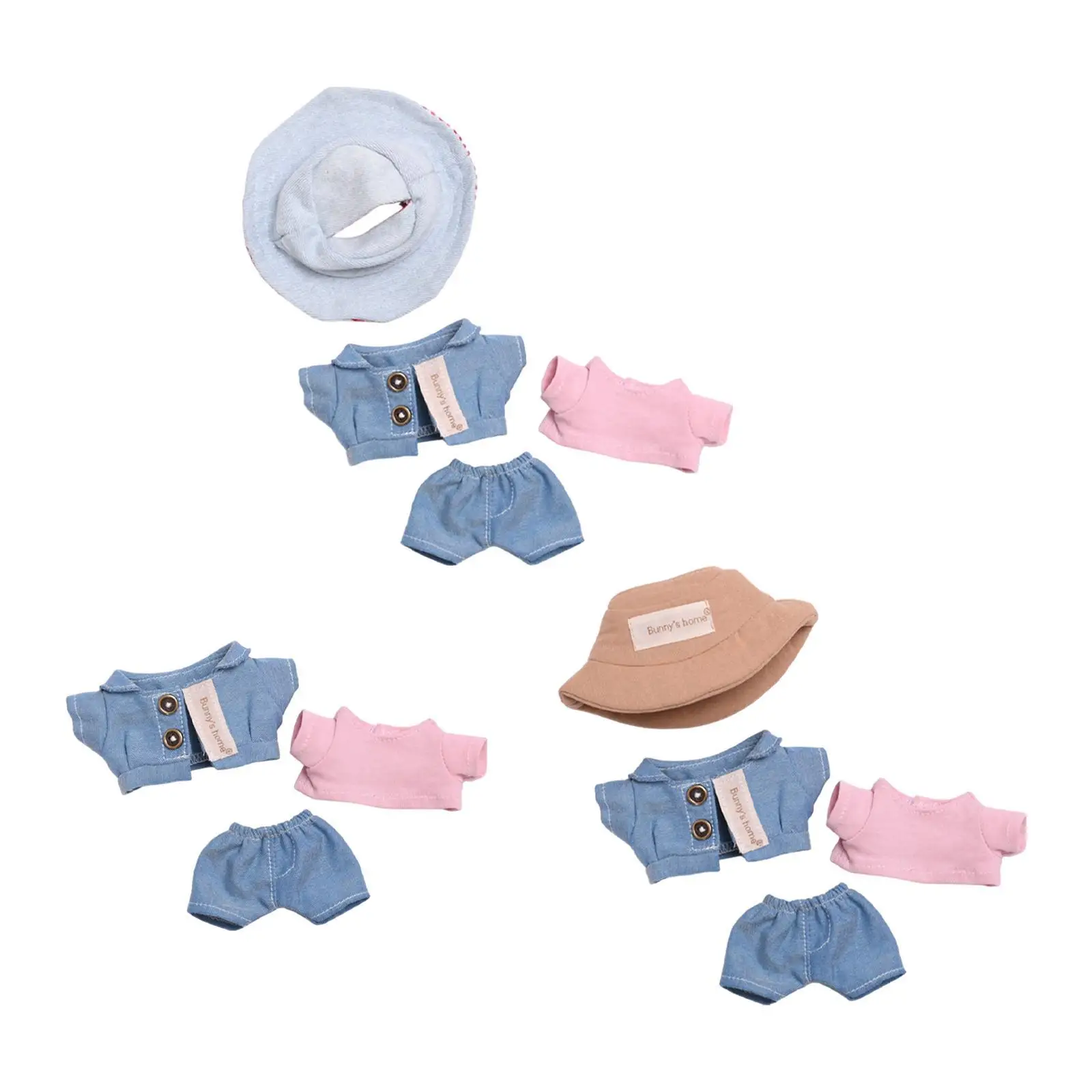 

Doll Denim Suit DIY Doll Clothes for 17cm Pendant Doll Dress Up Fashionable Doll