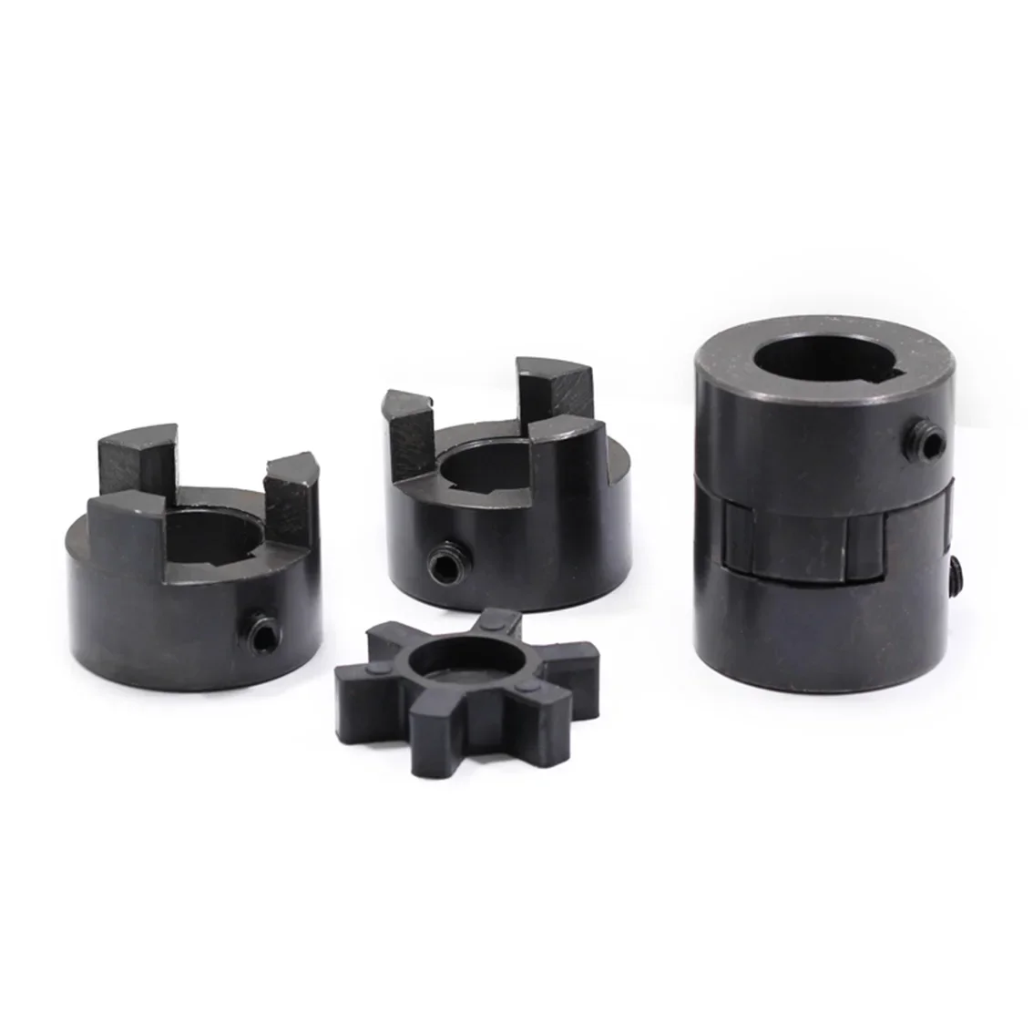 1Set OD 45mm L51mm L075 Three-Jaw Plum Blossom Coupling Inner Hole 10-25mm Keyway 4/5/6/8mm for Coupling Laser Engraving Machine