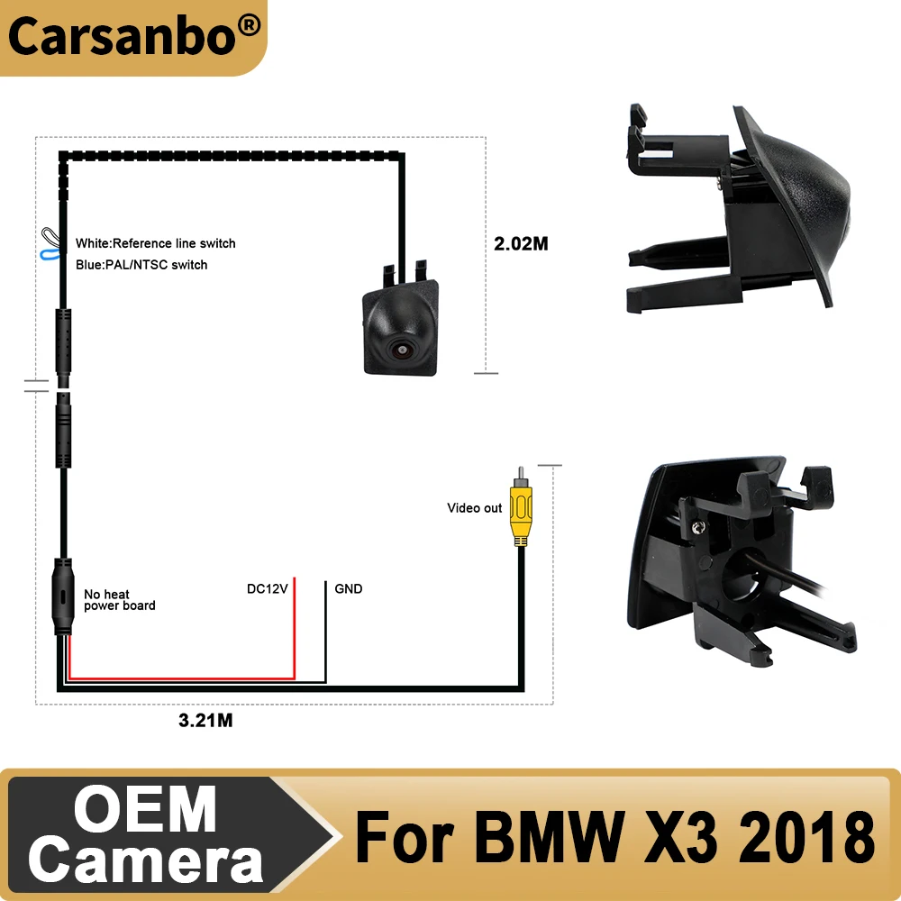 

Carsanbo Car Front View Camera For BMW X3 2018 OEM HD 170 Degree Night Vision Grill Embedded Waterproof Camera