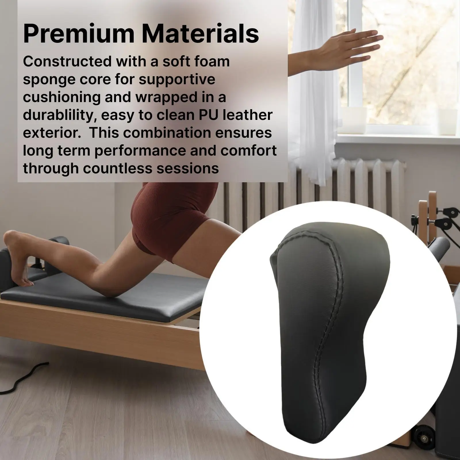 Pilates Shaper Machine Headrest Pillow PU Leather Foam Balanced Support Cushion for Home Pilates Gym Workout Training