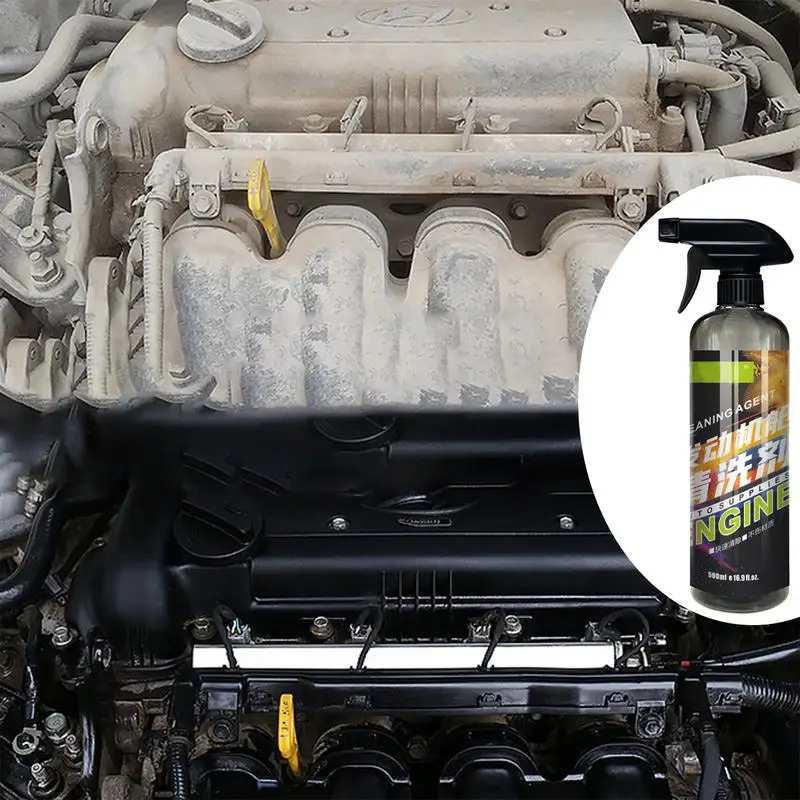 Engine Cleaning Spray Engine External Cable Care Cleaning Fluid 16.9 Oz No Need To Wash Engine Cleaner Carbon Deposit Removal