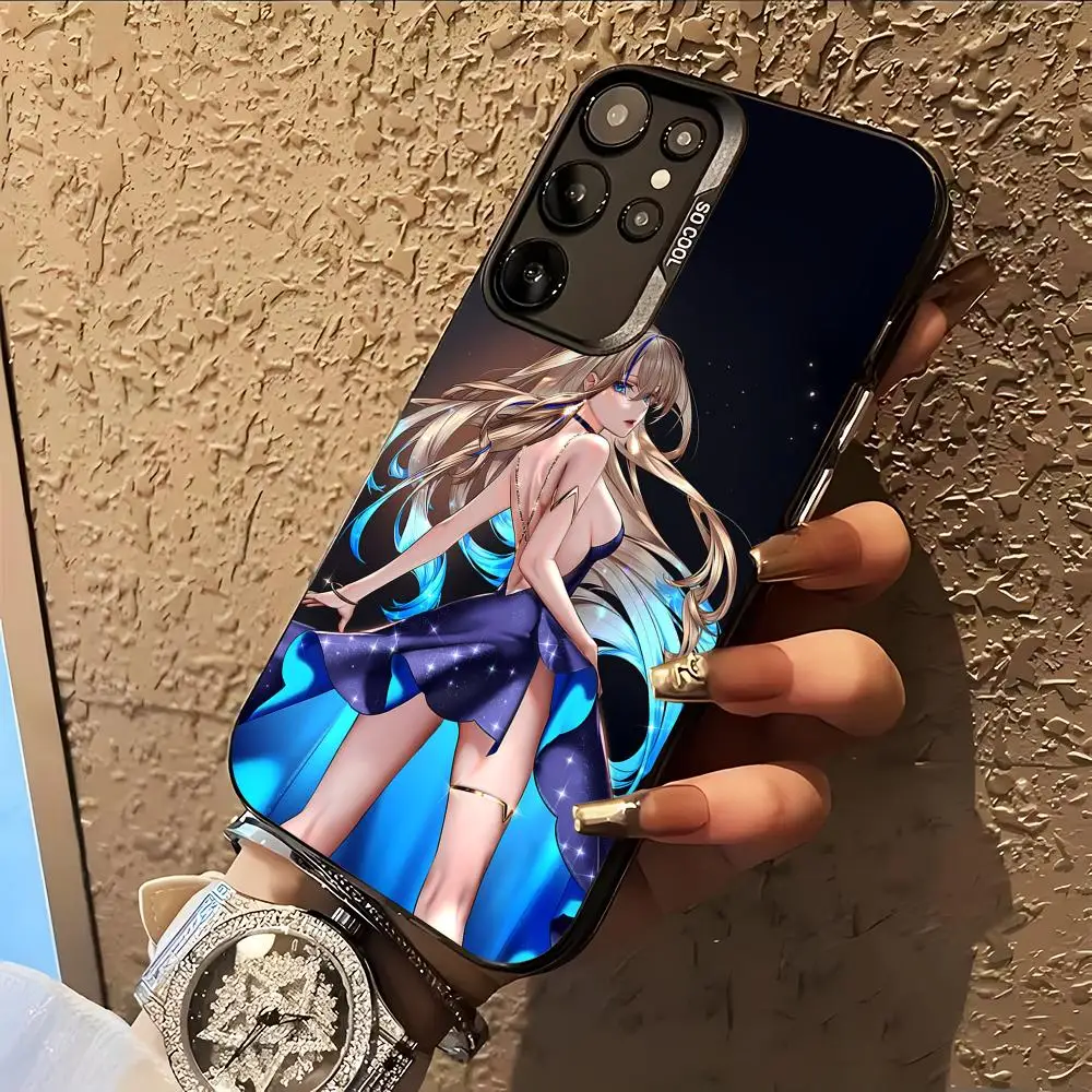 HSR Serval Phone Case for Samsung Galaxy S26 S25 S24 S23 S22 S21 S20 Note20 Plus Ultra Colorful Silver Cover