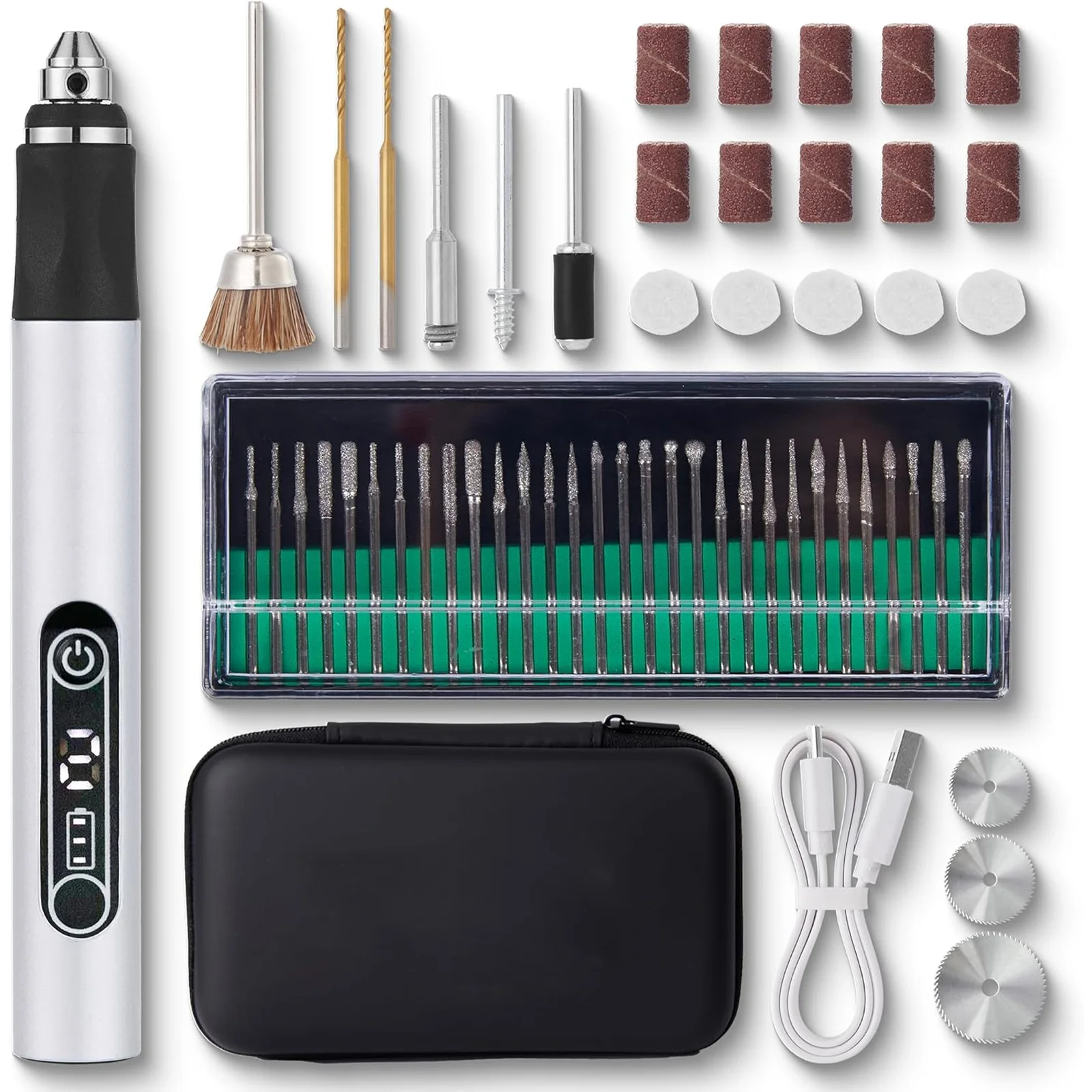 

Customizable Wireless Rotary Tool Kit Electric Engraving Pen Mini Grinder Light and Quiet Suitable for Jewelry/DIY/Modeling