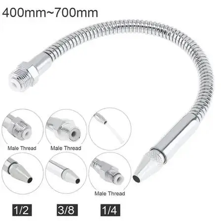 Metal Flexible Coolant Tube 1/2 1/4 3/8 Inch 400-700mm Round Nozzle Water Oil Cooling Pipe for CNC Milling Lathe Machine