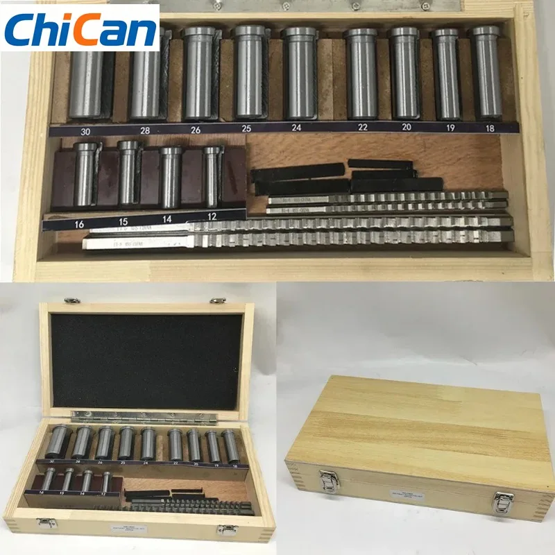 【specialized】22 PCS Keyway Broach Kit 4mm 5mm 6mm 8mm Broach Push Type & 13pcs Bushs & 5pcs Shim HSS for CNC Broaching Metalwork