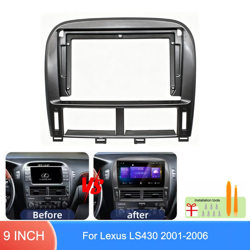 9 Inch Car Radio Fascia Frame For Lexus LS430 2001-2006 Android Stereo Dashboard Panel Trim Bezel