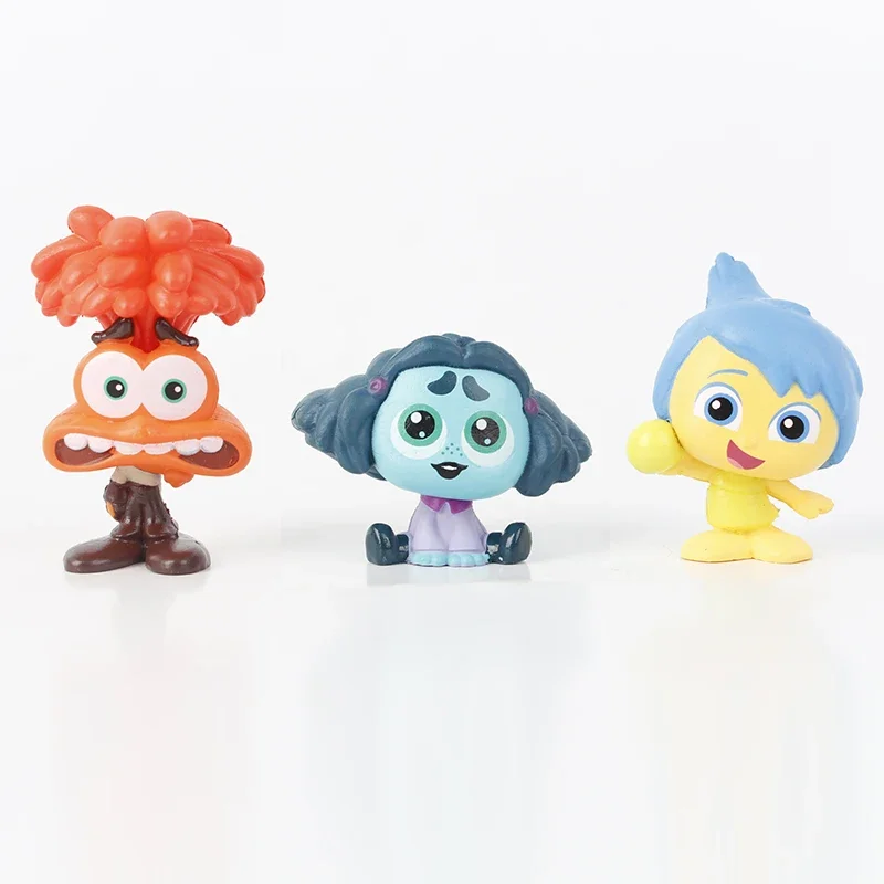 9 pz/set Mini Inside Out 2 Action Figure Giocattolo Del Fumetto Film Joy Ansia Alla Tristezza Disgusto Paura Modello Della Bambola Figurine Regalo Dei Capretti