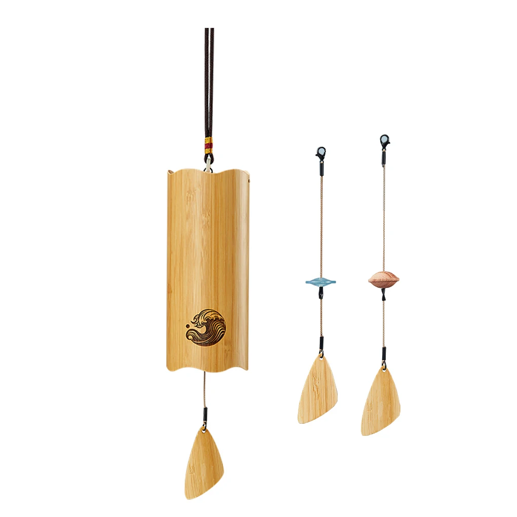 Hluru Bamboo Windchime 8 Rods Notes Dm Chord Wind Chimes Wind Bell Craft Outdoor Garden Patio Zen Meditation