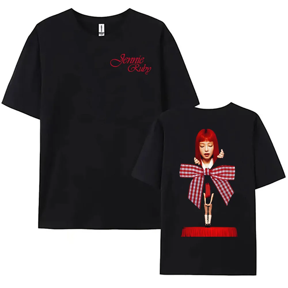 

Jennie Ruby The 1st Studio Album ExtraL Tshirts Cotton Soft Women/Men T-shirt Short Sleeve Korean Fashion Tees Unisex Streetwear