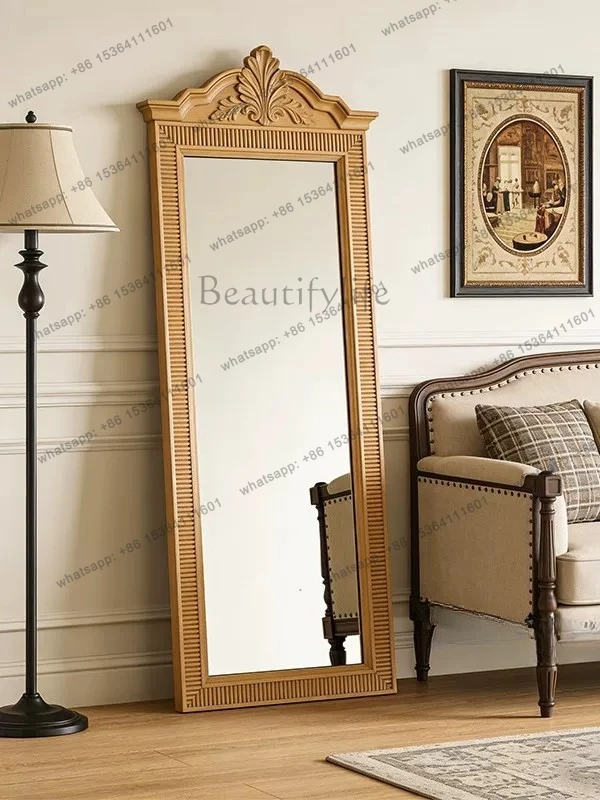 

French retro full-body mirror medieval landing new Chinese clothing store fitting mirror American special-shaped