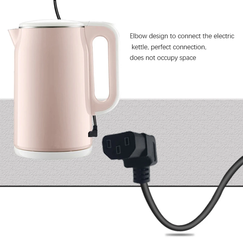 Right Angled IEC 320 C14 Male to C13 Female Cord,C14 to C13 Power Extension Cable for PDU UPS,H05VV-F VDE AC Cord (0.6M)