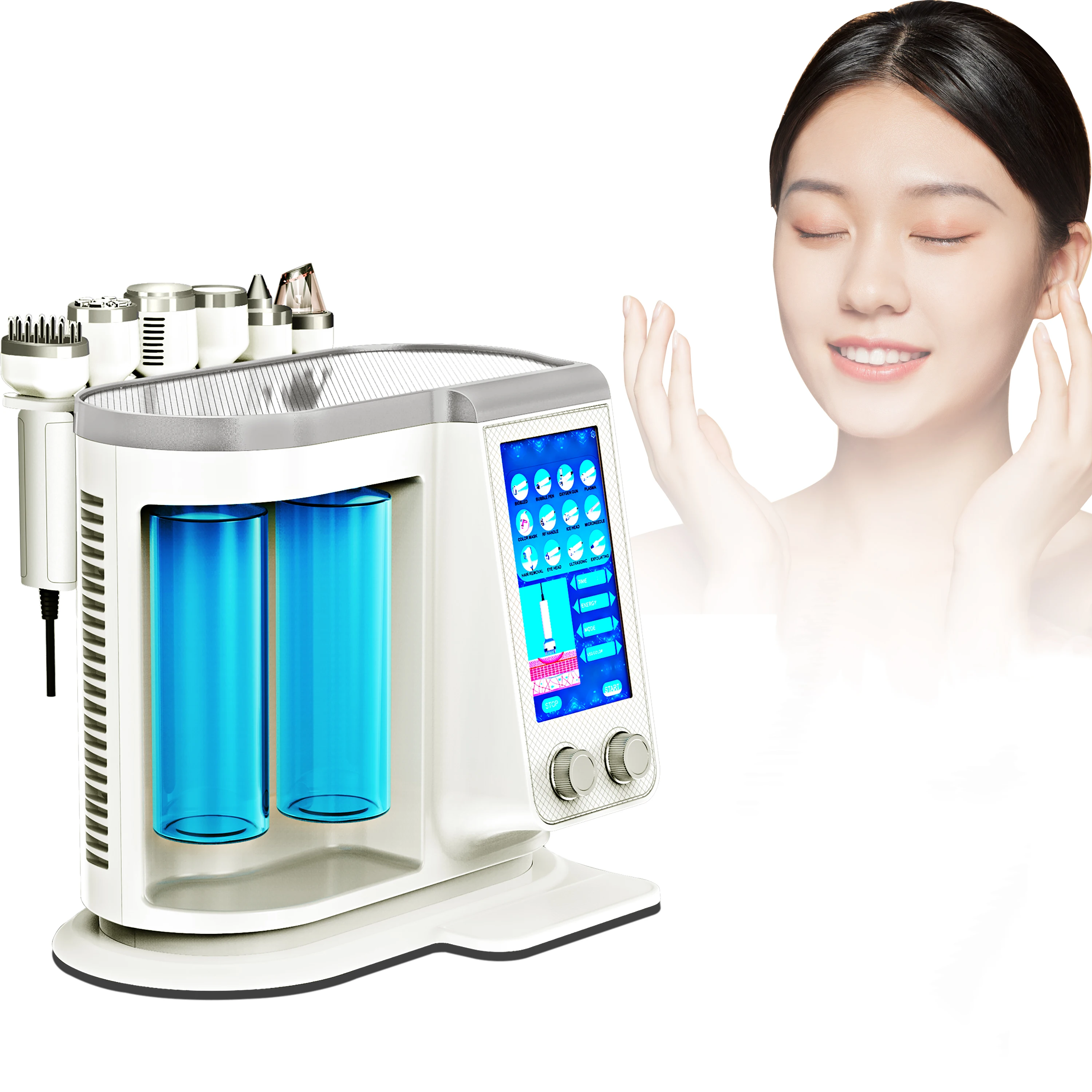 6,7 in 1 Hydro dermabrasion Skin Care Hydra Water Facial Machine With Led Mask Machine