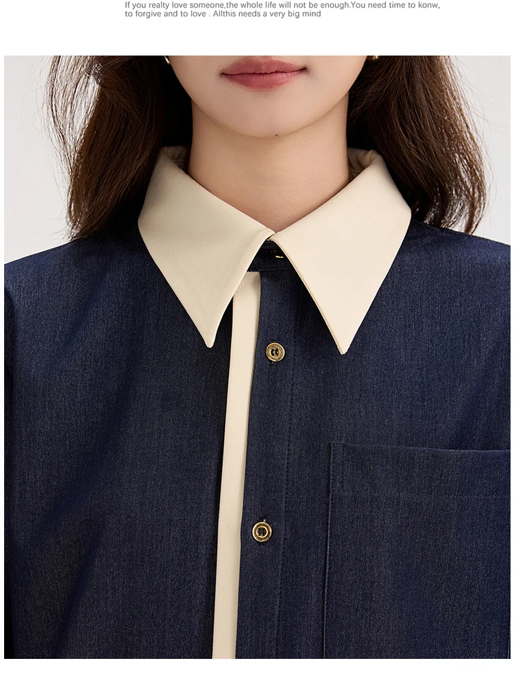 Modna damska bluzka z długim rękawem, zapinana na guziki, stylowa koszula na jesień.