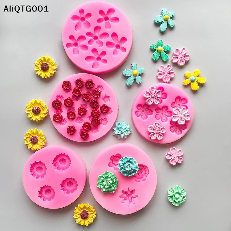 

Силиконовая форма для украшения торта «сделай сам», мульти-стиль, коллекция цветов, жидкая помадка, форма для выпечки шоколада для кухни