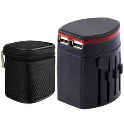 Uniwersalny międzynarodowy adapter wtyczki 2 porty USB Światowa podróżna ładowarka sieciowa z konwerterem AU US UK EU Wtyczka 6.3A 1300W