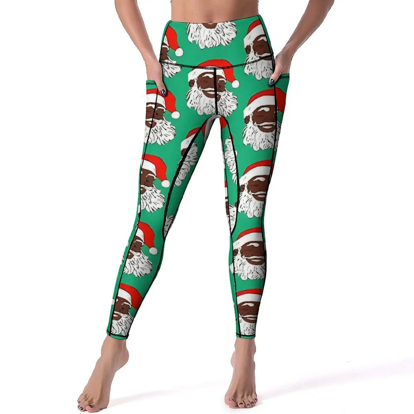 Lustige Santa Clau Weihnachten Weihnachten Yoga Hosen Sexy Muster Leggings Push Up Gym Leggins Dame Elegante Stretch Sport Strumpfhosen