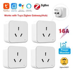 Zigbee Smart Socket AU Plug Adapter With Power Monitor Tuya Smart Life App Wireless Timing Socket Works With Google Home Alexa