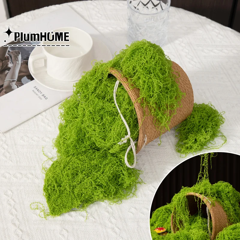 1pc 100g Fake Moss DIY Crafts Artificial Moss Faux Green Plants Home Room Garden Decoration Mini Landscape Fake Grass