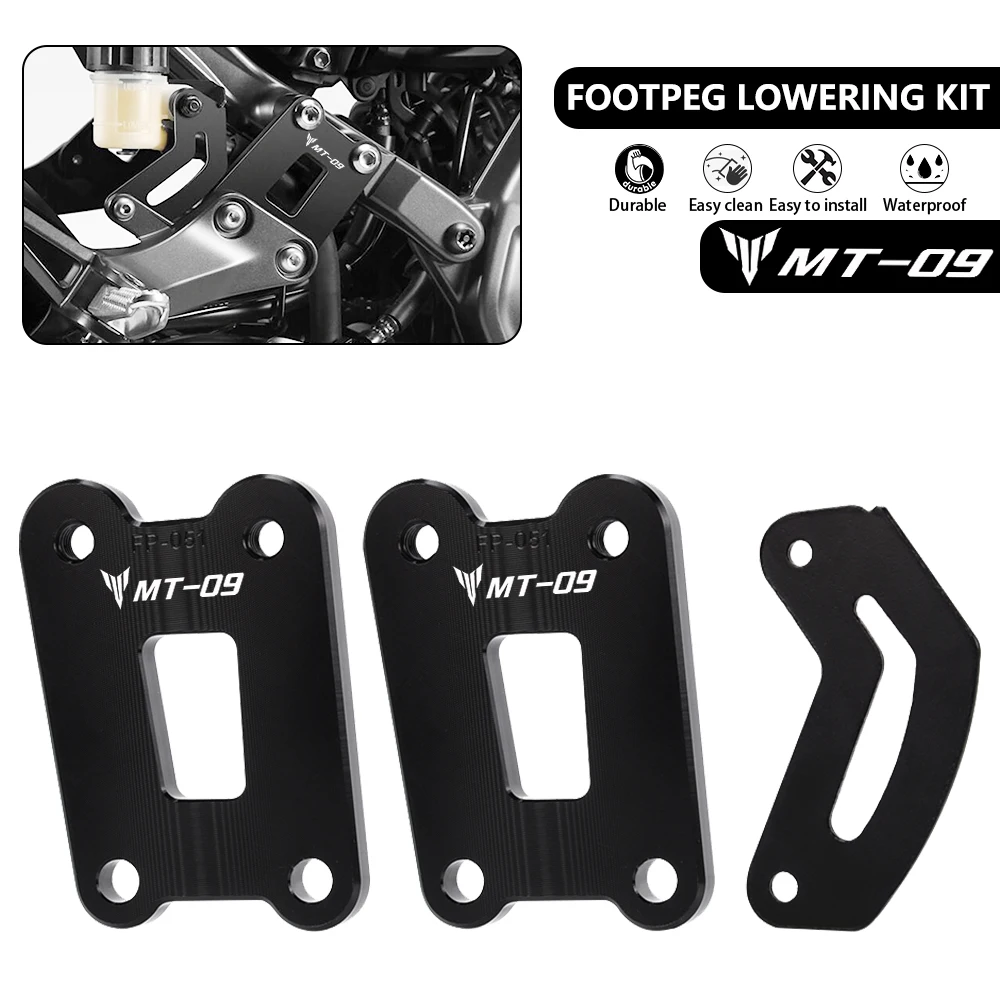 

2023 2024 Motorcycle Accessories Foot pegs Lowering Kit Passenger Footrests Supports Kit For YAMAHA MT-09 2021 MT09 MT 09 2022